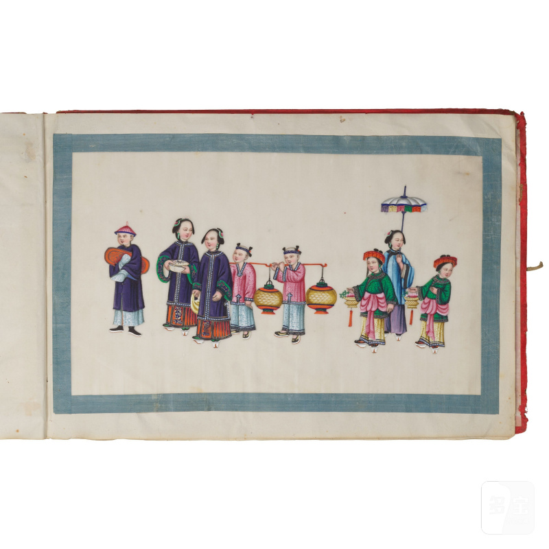 中國畫家 十九世紀 遊行圖冊頁十二開 設色紙本 | CHINESE ARTIST (19TH CENTURY) - 图10